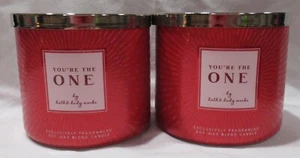 YOU'RE THE ONE by Bath & Body Works 3-wick Scented Candle Lot Set of 2 - Picture 1 of 4
