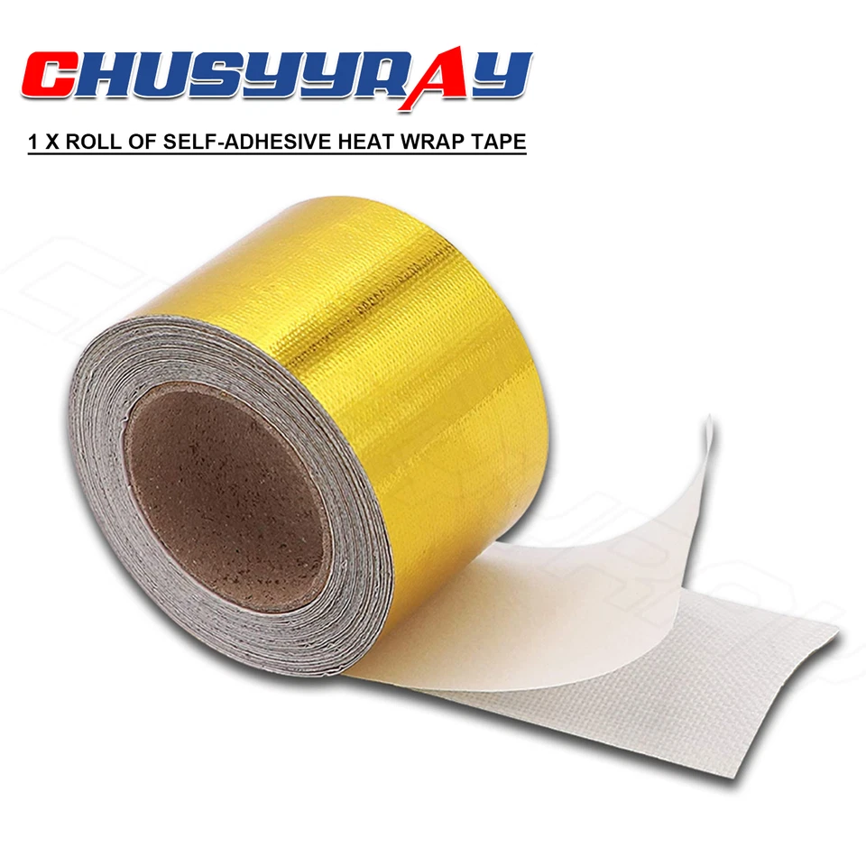 Protector térmico para automóvil Barrera de hoja Aluminizada Autoadhesiva Cinta envolvente Manguera Envoltura térmica Foto 1 de 4