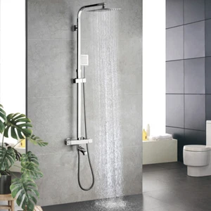 Bathroom Rain Shower Faucet Valve Mixer Hand Sprayer Wall Mount Tap Set - Picture 1 of 5