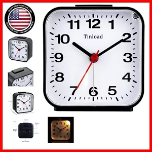 Silent Analog Alarm Clock - Compact Design with Ascending Beep & Snooze Function - Picture 1 of 8