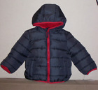 Haricots sauteurs 18M manteau gris charbon de bois parka veste tampon garniture rouge 18 mois garçons