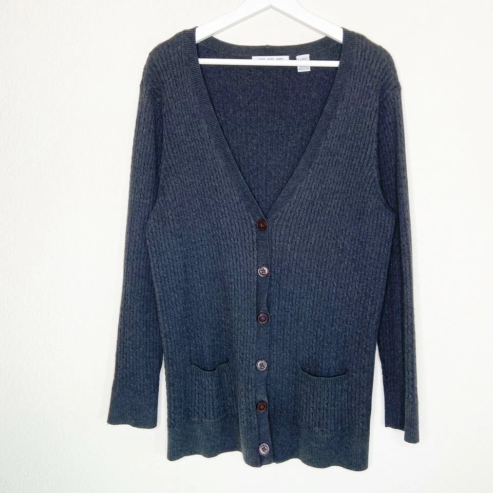 eight eight eight Cable Knit Button Up Cardigan XL - Image 1 of 4