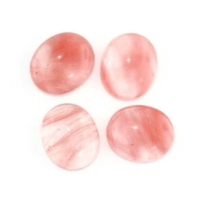 JUEGO DE 2 PIEZAS CABUJÓN OVALADO CUARZO CEREZA F-4203 - Imagen 1 de 1