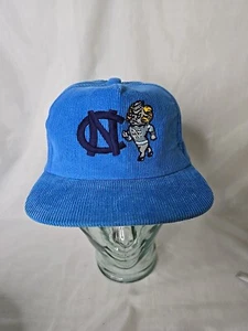 VTG North Carolina Tarheels Blue Corduroy Snapback Hat - Picture 1 of 9