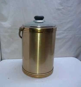 Gold Tone Insulated Bar Beer Wine Champagne Cooler 6Qt Ice Bucket Container - Picture 1 of 8