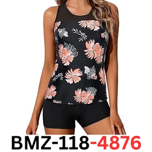 Yonique Tankini Swimsuit for Women with Shorts Athletic Two Piece Bathing Suit M - Picture 1 of 5
