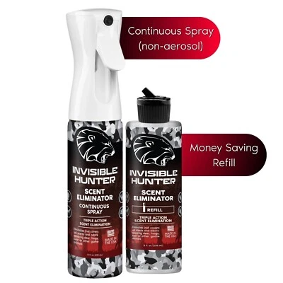 Invisible Hunter Scent Elimination Spray/Refill Bundle; Triple Action Control - Image 1 of 4