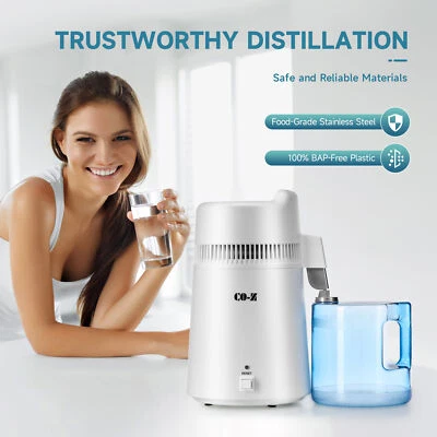 CO-Z 6L 900W Water Distiller Purifier Machine Countertop StainlessSteel Interior - Image 1 of 4