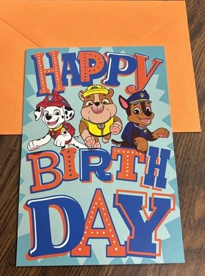 Tarjeta de felicitación de cumpleaños Paw Patrol hijo nieto sobrino amigo 5”x7” sello Foto 1 de 4