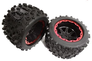 Tires, Wheels & Inserts TK40 w/17mm Hex for 1/8 Monster Truck Size 2pcs OD=155mm - Picture 1 of 3