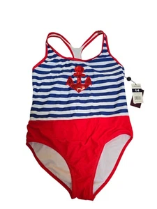 Vigoss Girls nautical motif, racerback Bathing Suit Size 14 - Picture 1 of 4