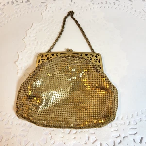 Kleine Vintage Abendtasche Gold Mesh Whiting und Davis Co 1940-50er Jahre - Bild 1 von 11