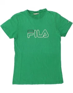 FILA Womens Graphic T-Shirt Top UK 10 Small Green Cotton BB10 - Picture 1 of 3
