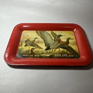 Vintage Ducks Miller High Life Beer Tin Litho Advertising Tip Tray 4.5" X 6.5" - Picture 1 of 24