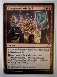 Unexpected Windfall 164/281 MTG D&D Forgotten Realms 2021 como nuevo 9,0 + paquete nuevo - Imagen 1 de 12