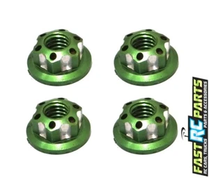 Green Aluminum M4 Serrated Wheel Nuts LN4X05 - Picture 1 of 1