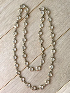 Joli Collier Sautoir Vintage - Perles de verre et métal doré - créateur - Imagen 1 de 4