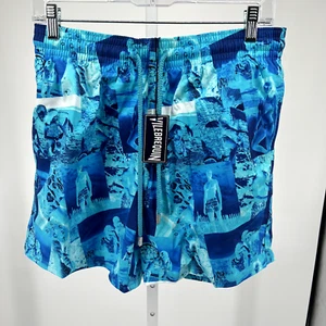 VILEBREQUIN MOORISE Swim Trunks Shorts Blue Pattern Size Small NWT Authentic - Picture 1 of 3