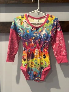 Lisa Frank Colorful Rainbow One piece toddler girl sz 2T S RARE - Picture 1 of 7