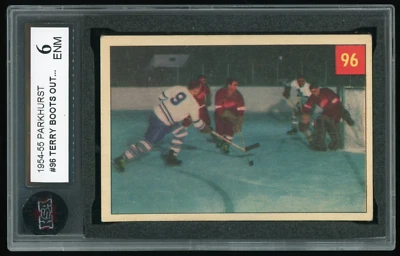 Terry Sawchuk Ted Kennedy 1954-55 Parkhurst #96 Botas de Terry Teeder's KSA 6 ENM Foto 1 de 2