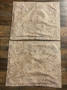 Pair Ralph Lauren Paisley Gray Brown Pillow Shams - Picture 1 of 8