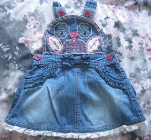 M & Co. Blue Denim Pinafore Dress. 3 - 6 months. - Picture 1 of 7