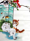 Mural Ceramic Backsplash Bath Cats Fish Art Tile #755