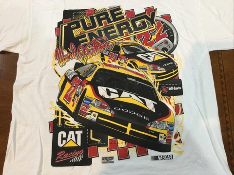 2003 Vintage NASCAR Shirt Caterpillar Racing Ward Burton NOS jumbo print XL NWT Cover