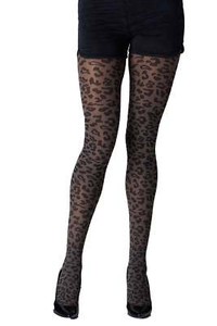Animal Print Black Tights for Women for 