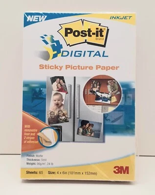Post-It Brand Digital Sticky Picture Paper Matte Finish 5ml. Thick 65 Sheets 4x6 - Image 1 of 3