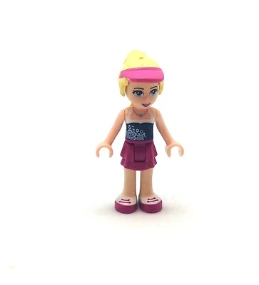 Lego Friends Stephanie Magenta Layered Skirt Dark Blue Top Visor Ha FRND83 41058 - Image 1 of 2