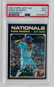 2020 Topps Heritage HOWIE KENDRICK PSA 9 Throwback Variation SSP #673 Expos Pop2 - Foto 1 di 2