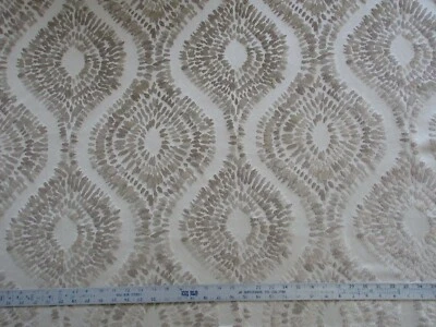 Gold and Light Beige Lattice Upholstery Fabric - 1 Yard - Image 1 of 4