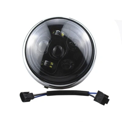 Faro proyector negro de 7" haz alto/bajo para motocicleta LED DRL faro para Harley Foto 1 de 4