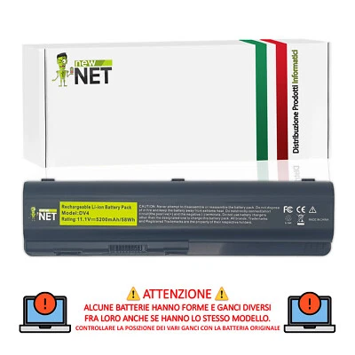 Batteria da 5200mAh compatibile con HP Pavilion DV5-1006 DV5-1006AX DV5-1006EL - Immagine 1 di 4