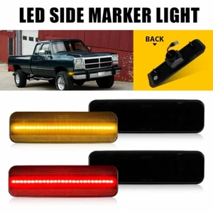 Smoke 4X LED Side Lights Marker For 81-93 Dodge D150 Ramcharger D250 D350 Truck - Picture 1 of 15