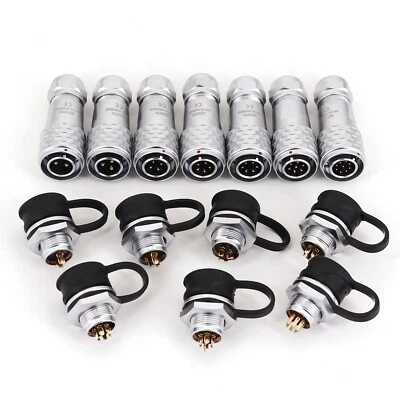 Weipu SF12 Metal Waterproof IP67 Push Pull Panel Mount Circular Cable Connector - Image 1 of 4