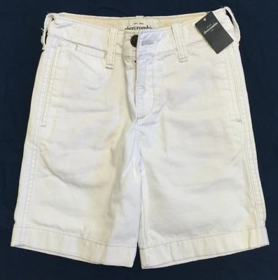 ¡¡NUEVO CON ETIQUETAS!!  Pantalones Cortos Brillantes Off-White Niños Sarga Por Abercrombie Niños Talla 8 Foto 1 de 4