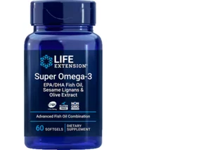 Super Omega-3 EPA/DHA Fish Oil, Sesame Lignans & Olive Extract 60 sofgels - Picture 1 of 1