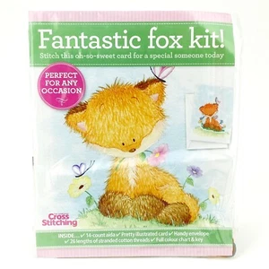 Fantastic Fox Cross Stitch Greeting Card Kit Any Occasion The World of Magazine - Picture 1 of 4