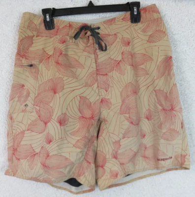 Pantalones Cortos Para Hombre Patagonia Talla 34 Tabla Carga Cremallera Bolsillo Marrón Rojo Floral Foto 1 de 4
