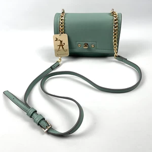 ACCESSORIZE Crossbody Handbag Small Clutch Shoulder Side Bag Blue Faux Leather - Picture 1 of 9