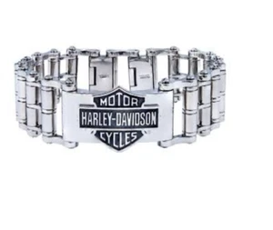 Harley Davidson Men's Stainless Steel Primary Bike Chain Bracelet 215 / HSB0146 - Picture 1 of 3