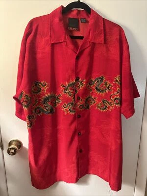 Camisa corta con botones Slv de poliéster dragón rojo talla XL talla C-Two Foto 1 de 4