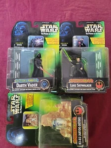 Lote de 3 Figuras F/X Power Electronic Star Wars Luke Skywalker Darth Vader R2D2 - Imagen 1 de 11