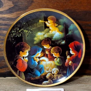 Precious Moments Bible Story COME LET US ADORE HIM Nativity Plate 1991 Ltd Ed - Picture 1 of 3