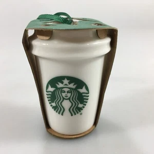 Starbucks Blanco Clásico Cerámica Go Cup Adorno 2016 NUEVO 2.5" Sirena Cola Dividida - Imagen 1 de 6
