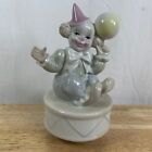 Vtg Ceramic Porcelain Spinning Clown Music Box Figure Rainbow Connection?