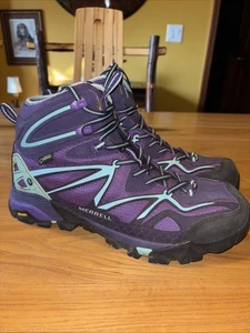 Merrell Capra Mid Gore-Tex Boot Purple Women's Vibram Megragrip Waterproof 10.5 - Picture 1 of 6