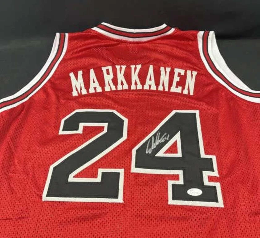 Lauri Markkanen Chicago Bulls Signed Autographed custom jersey  JSA COA - Image 1 of 4